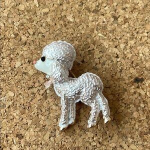 Macy's White Poodle Brooch